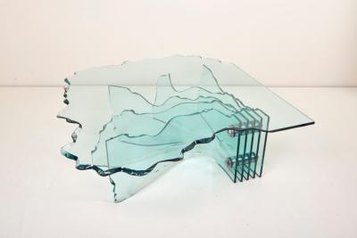 Danny Lane Huge Crystal Cut Glass Shell Coffee Table by Danny Lane for Fiam