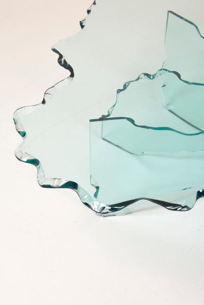 Danny Lane Huge Crystal Cut Glass Shell Coffee Table by Danny Lane for Fiam