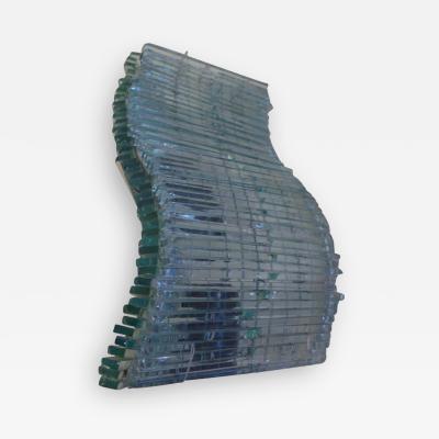 Danny Lane Pair of Hand Hewn Glass Sconces Attributed to Danny Lane