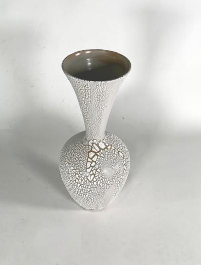 Daric Harvie A Group of 3 White Mottled Glazed Ceramic Vessels Daric Harvie