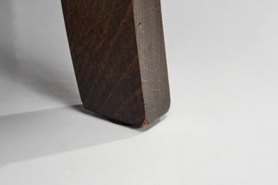 Dark Brown Upholstered Armchair with Stained Beech Legs Denmark ca 1940s