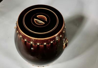 Dark Glazed Ceramic Stools