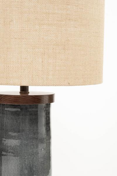 Dark Gray Ceramic Cylinder Shape Lamp