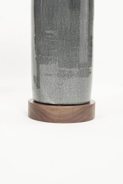 Dark Gray Ceramic Cylinder Shape Lamp