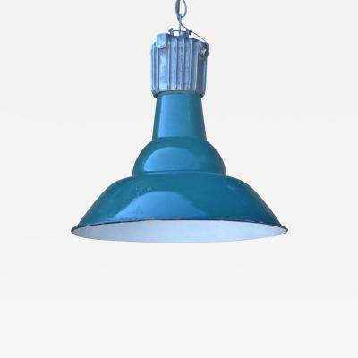 Dark Green French Industrial Workshop Hanging Light
