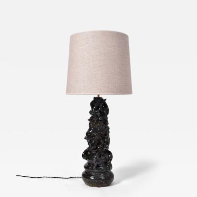 Dark green ceramic organic lamp Helder 