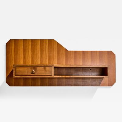 Dassi Console Table with Wood and Brass Italy 1950s