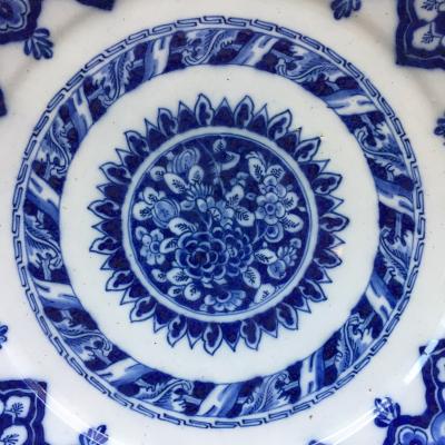 Dated 1713 Dutch Delftware Plates with Birds and Flowers