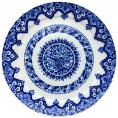 Dated 1713 Dutch Delftware Plates with Birds and Flowers