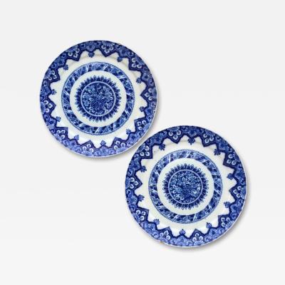 Dated 1713 Dutch Delftware Plates with Birds and Flowers