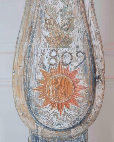 Dated 1809 Swedish Longcase Clock with Original Folk Art Decoration