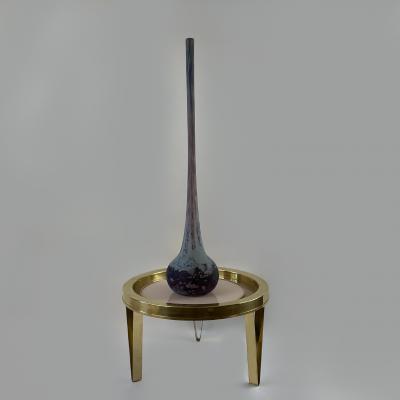 Daum Nancy Art Deco Monumental Egyptian Purple Art Glass Soliflore Vase by Daum Nancy