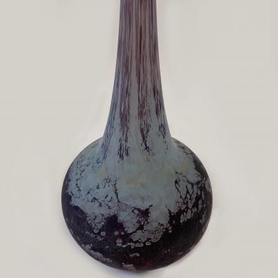 Daum Nancy Art Deco Monumental Egyptian Purple Art Glass Soliflore Vase by Daum Nancy