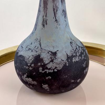 Daum Nancy Art Deco Monumental Egyptian Purple Art Glass Soliflore Vase by Daum Nancy
