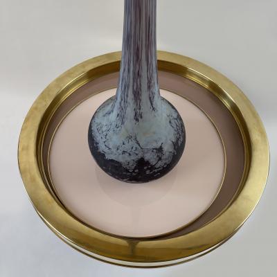 Daum Nancy Art Deco Monumental Egyptian Purple Art Glass Soliflore Vase by Daum Nancy