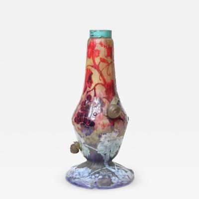 Daum Nancy Glass Vintage Vases, Dom Nancy Lamp
