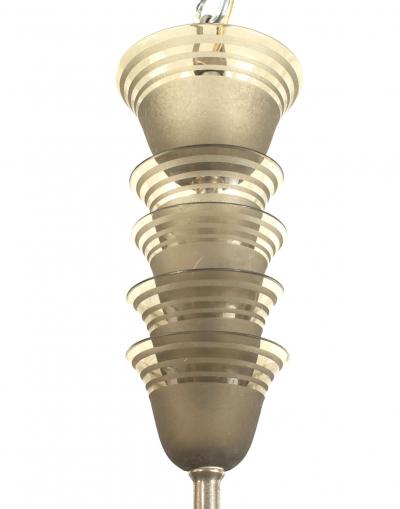Daum Nancy French Art Deco Smoked Glass Chandelier