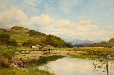 David Bates The Edge of the Moor near Barmouth a Landscape by David Bates