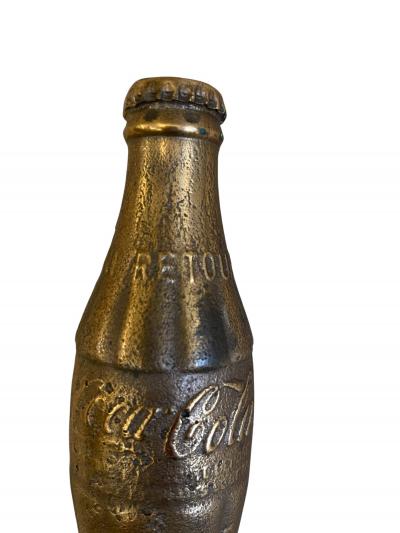 David Brown 1980s Bronze coca bottle sculpture signed David brown