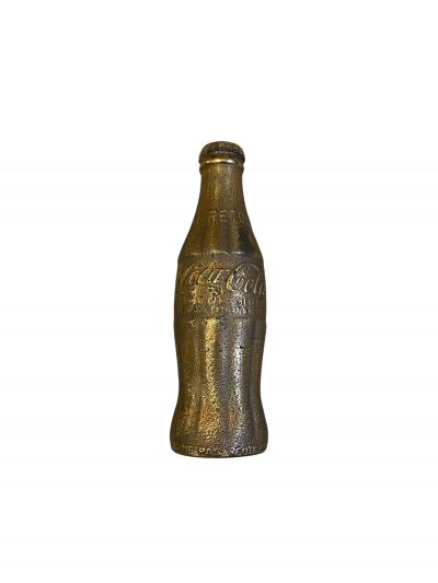 David Brown 1980s Bronze coca bottle sculpture signed David brown