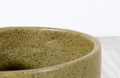 David Cressey California Modern Pro Artisan Olive Green Stoneware Planter by David Cressey