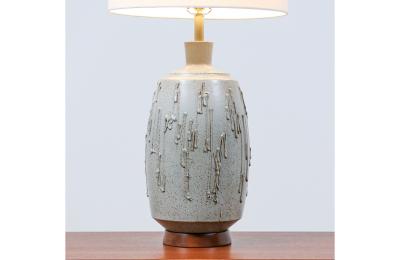 David Cressey David Cressey Glazed Drip Texture Ceramic Table Lamp for Architectural Pottery