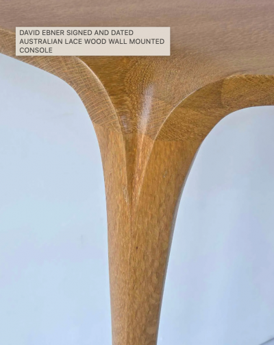 David Ebner David Ebmer sIigned and Dated Australian Lace Wood Wall Mounted Console