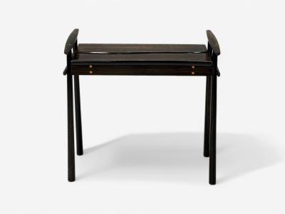 David Ebner David Ebner American Studio Craft Ebony Wood Rare Torii Side Table USA 1984