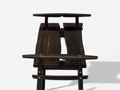 David Ebner David Ebner American Studio Craft Ebony Wood Rare Torii Side Table USA 1984