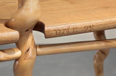 David Ebner Unique Twisted Sassafras Stick Console by David Ebner