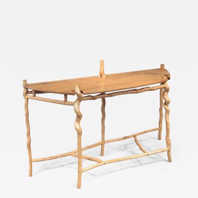 David Ebner Unique Twisted Sassafras Stick Console by David Ebner