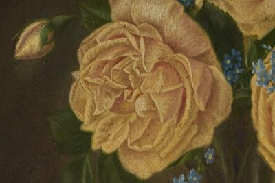 David Emile Joseph de Noter David Emile Joseph de Noter Still Life with Roses Oil on Panel Belgium