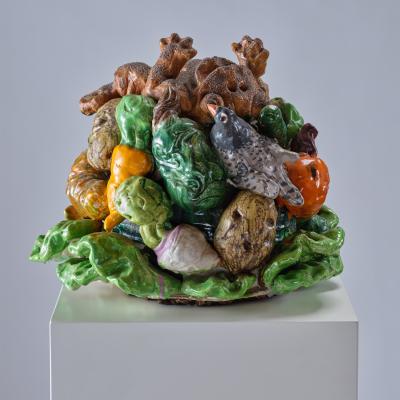 David Gilhooly Breadfrog Making a Vegetable Stew of Himself