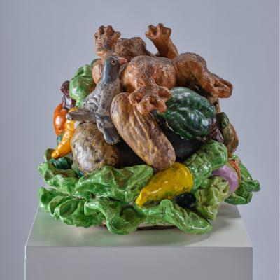 David Gilhooly Breadfrog Making a Vegetable Stew of Himself