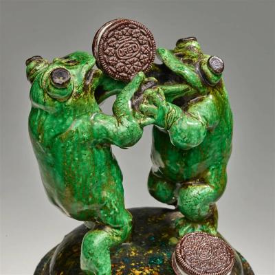 David Gilhooly Oreo Fight Oreo Cookie Jar