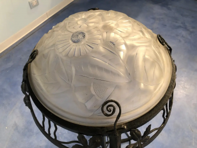 David Gu ron French Art Deco Lamp Signed by Degu 1930s
