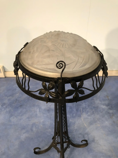 David Gu ron French Art Deco Lamp Signed by Degu 1930s