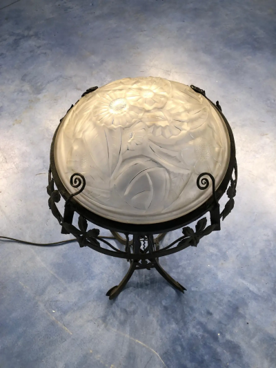David Gu ron French Art Deco Lamp Signed by Degu 1930s