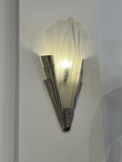 David Gu ron Pair of Art Deco Wall Sconces by Degu