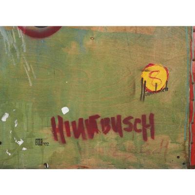 David Hinnebusch Huge David Hinnebusch Modern Expressionist Art Oil Painting on Panel