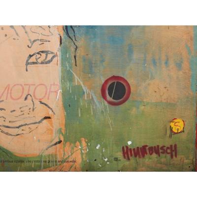David Hinnebusch Huge David Hinnebusch Modern Expressionist Art Oil Painting on Panel