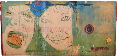 David Hinnebusch Huge David Hinnebusch Modern Expressionist Art Oil Painting on Panel