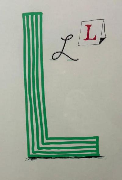 David Hockney David Hockney Letter L from Hockney s Alphabet 1991 Lithograph Framed 1991