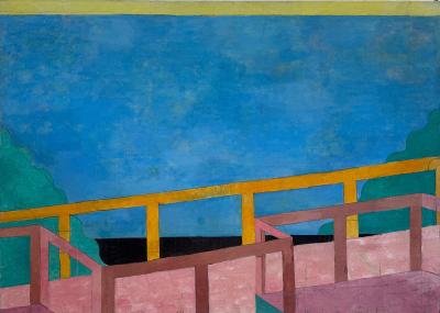 David Hockney Monumental Michael Decain Abstract Landscape Painting Hockney Style