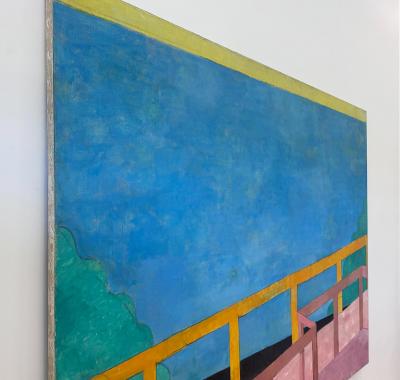 David Hockney Monumental Michael Decain Abstract Landscape Painting Hockney Style