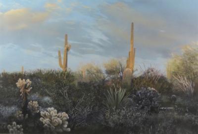 David Kessler Sunset Sentinels Part of Sonoran Watercolor Series