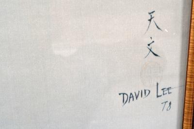 David Lee Brown Untitled Landscape Chinese Ink on Silk Signed David Lee 1978