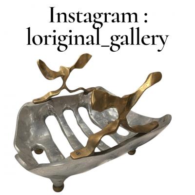 David Marshall 1970s Brutalist Log holder by David Marshall