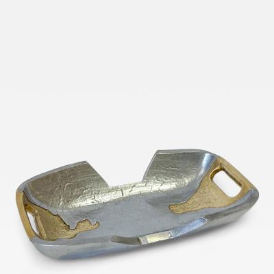 David Marshall Aluminum and Brass Rectangular Bowl by David Marshall