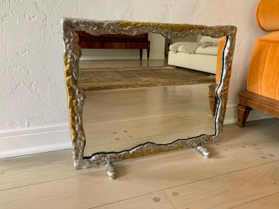 David Marshall David Marshall Brutal Style Brass and Aluminum Vanity Mirror